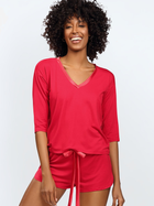 Piżama (spodenki + bluza) DKaren Set Edith 2XL Red (5903251469440) - obraz 1
