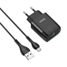 Адаптер мережевий Hoco Micro USB cable Glorious charger set C72Q |1USB, QC3.0/FCP/AFC, 3A, 18W| чорний