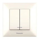 Выключатель двухклавишный с подсветкой Arkedia Slim Panasonic кремовый