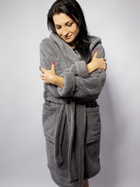 Халат жіночий теплий з капюшоном DKaren Housecoat Diana XS Grey (5903251437326) - зображення 4