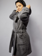 Халат жіночий теплий з капюшоном DKaren Housecoat Diana XL Grey (5903251437364) - зображення 3