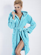 Халат жіночий теплий з капюшоном DKaren Housecoat Diana 2XL Turquoise (5902854754946) - зображення 1