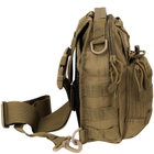 Рюкзак однолямочный через плечо Shoulder Bag, "MOLLE" Темный койот - изображение 5