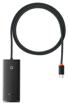 Хаб Baseus Lite Series 4-Port Type-C HUB Adapter Type-C to USB 3.0*4 1m WKQX030401 Black