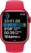 Smartwatch Apple Watch Series 8 GPS 41mm (PRODUCT)RED Aluminium Case with (PRODUCT)RED Sport Band (MNP73) - obraz 4