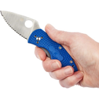Нож Spyderco Ambitious Serrated Lightweight S35VN Blue (C148SBL) - изображение 5