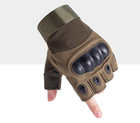 Тактические перчатки безпалые Expert XL хаки - изображение 4