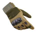 Тактические перчатки полнопалые Expert L хаки - изображение 3