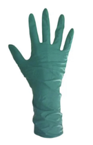 Рукавички нітрилові супер міцні неприпудрені колір зелений розмір L Biola 26штук (13 пар) - изображение 1