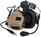 Наушники тактические активные Earmor EM-M32H-Mod3-CB for Helmet-Mount Coyote Brown - изображение 1