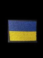 Шеврон, нарукавна емблема з вишивкою синьо - жовтий прапор України ДСНС на липучці розмір шєврона 60×40 мм - зображення 1