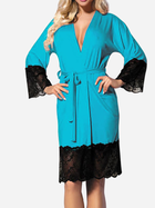 Халат жіночий великого розміру DKaren Jasmin 2XL Turquoise (5902686566717) - зображення 2