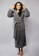 Халат жіночий теплий з капюшоном DKaren Diana XL Grey (5903251437425) - зображення 4