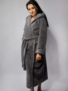Халат жіночий теплий з капюшоном DKaren Diana XL Grey (5903251437425) - зображення 5