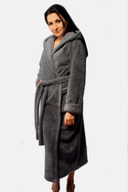 Халат жіночий теплий з капюшоном DKaren Diana 2XL Grey (5903251437432) - зображення 1