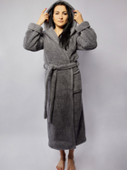 Халат жіночий теплий з капюшоном DKaren Diana 2XL Grey (5903251437432) - зображення 4