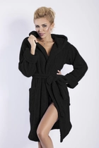 Халат жіночий теплий з капюшоном DKaren Plus Size Diana 8XL Black (5903251412712) - зображення 1