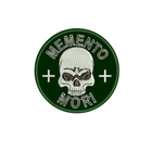 Шеврон на липучці (велкро) MEMENTO MORI 8х8 см Зелений 4055