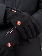 Військові флісові рукавиці , сенсорні водовідштовхуючі рукавиці М Black - зображення 4