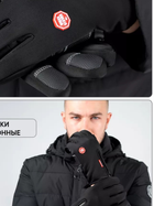 Тактические водоотталкивающие перчатки с флисовой подкладкой удобные и теплые Black L - изображение 5