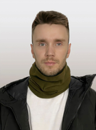 Зимовий флісовий шарф баф універсальний / хомут / тактична шапка для ЗСУ 9019 OnePro Хакі 67484 - зображення 7