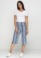 Брюки H&M 38 Синий 0101255_цветы_11