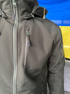 Куртка армійська SoftShell Олива осінь/зима на флісі XL (0511) - зображення 4