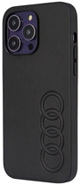 Etui plecki Audi Synthetic Leather do Apple iPhone 14 Pro Black (6955250226387) - obraz 1