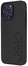 Etui plecki Audi Synthetic Leather do Apple iPhone 14 Pro Black (6955250226387)