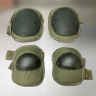 Комплект: тактические наколенники и налокотники, тип 2 (100+ кг), цвет Темная Олива, защитные для военных - изображение 1