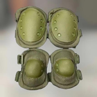 Комплект: тактичні наколінники та налокітники, тип 2 (від 100 кг), колір Олива, захисні для військових - зображення 1
