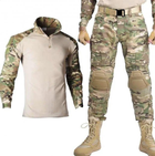 Тактический костюм 3 в 1, рубашка+ Брюки + наколенники и налокотники размер 2XL - изображение 1