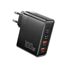 Зарядний пристрій Essager 100W GAN (2xType-C + 2xUSB-A) (Чорний)