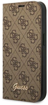 Etui z klapką Guess Book 4G Vintage Gold Logo do Apple iPhone 14 Pro Max Brown (3666339083236)