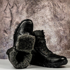 Тактические мужские ботинки Kindzer кожаные натуральный мех 43 чёрные - изображение 3