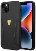 Панель Ferrari Leather Stamp Sides для Apple iPhone 14 Чорний (3666339062446) - зображення 1