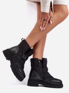 Жіночі зимові черевики високі Zeva 38 Чорні (5905677935783) - зображення 4