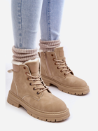 Жіночі зимові черевики високі Fenan 40 Бежеві (5905677943818) - зображення 6