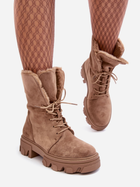 Жіночі зимові черевики високі Frendo 37 Темно-бежеві (5905677932461) - зображення 4