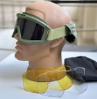 Тактична маска - окуляри Tactic балістична маска revision захисні окуляри зі змінними лінзами Олива (mask-olive) - зображення 4