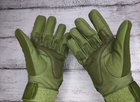 Тактические перчатки Oakley зимние утепленные с флисом полнопалые олива L - изображение 6