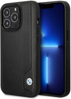 Панель BMW Leather Blue Dots для Apple iPhone 14 Pro Чорний (3666339066420) - зображення 1