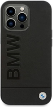 Etui plecki BMW Leather Stamp do Apple iPhone 14 Pro Max Black (3666339090418)