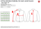 Куртка флисовая тактическая MIL-TEC Sturm USAF Jacket Black 10430002 3XL Black (2000980499816) - изображение 11