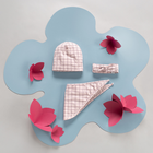Демісезонна шапка дитяча Pinokio Romantic Bonnet 46-48 см Pink-Print (5901033288111) - зображення 4