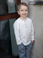 Дитяча футболка з довгими рукавами для хлопчика Pinokio Charlie 68-74 см Ecru (5901033292729) - зображення 2