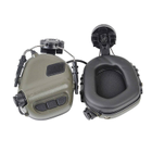 Тактичні активні навушники Earmor М31Н із кріпленням та гарнітурою під шолом Оливковий (31009) Kali - зображення 2