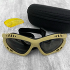 Тактичні захисні окуляри маска + 3 лінзи Койот (200837) Kali - зображення 3