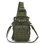 Сумка-рюкзак тактическая однолямочная MHZ ZE014, олива - изображение 2