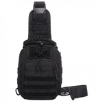 Сумка-рюкзак тактична однолямкова MHZ ZE014, чорна - зображення 2